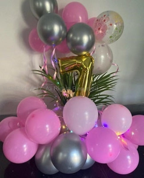 7th birthday balloons-CHOOSE YOUR NUMBER- marking years for Anniversary or Birthday I-AFBO