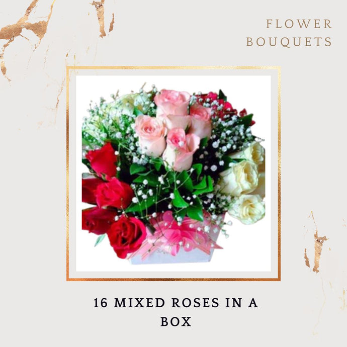 Box flower bouquet with 16 roses best Gift for birthday I-FBO