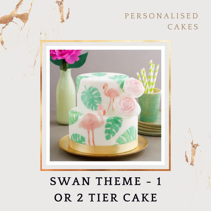 Swan Theme Cake - Choose Flavour - Choose Topper I-CO