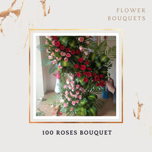 Load image into Gallery viewer, 100 Roses Flower Bouquet - Birthday, Valentine&#39;s Day or Anniversary - Free Same Day Delivery
