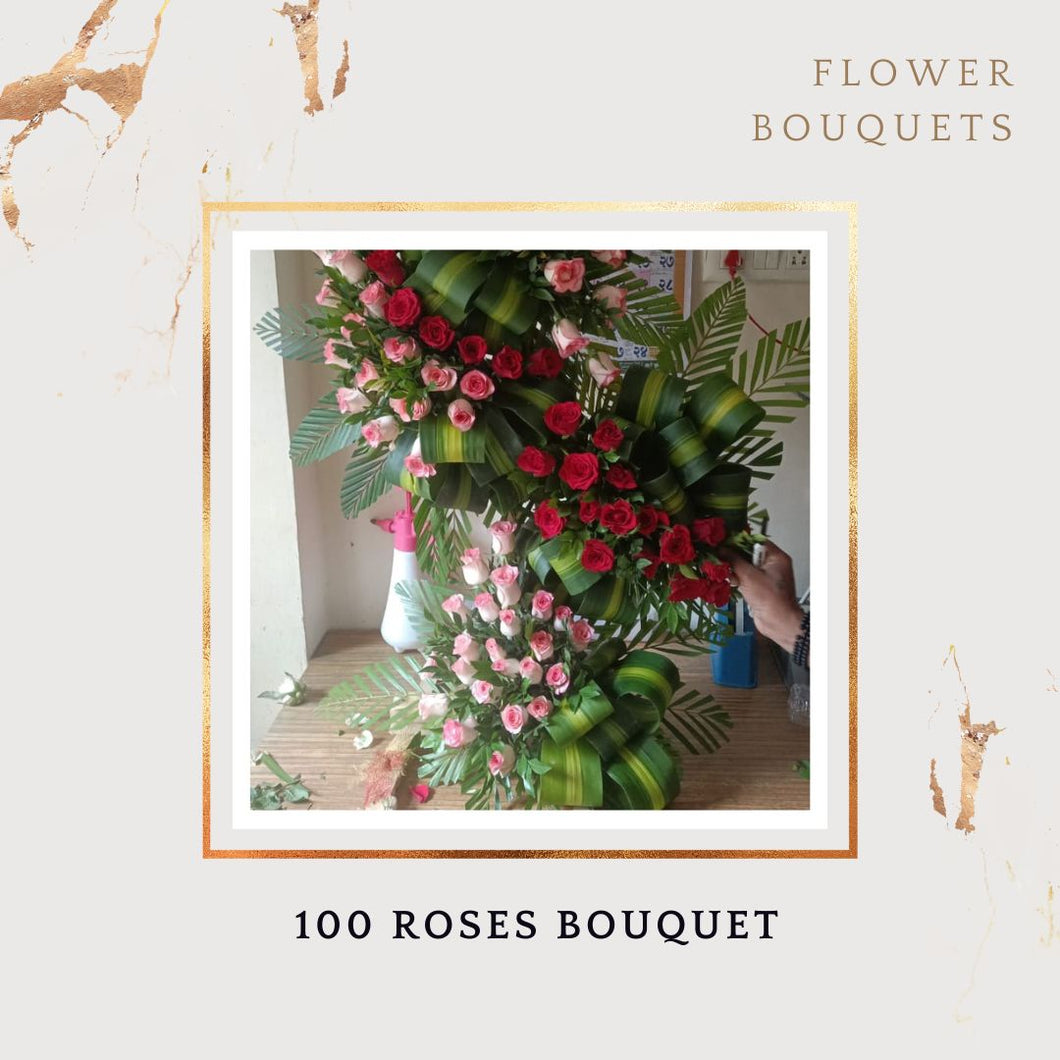 100 Roses Flower Bouquet - Birthday, Valentine's Day or Anniversary - Free Same Day Delivery