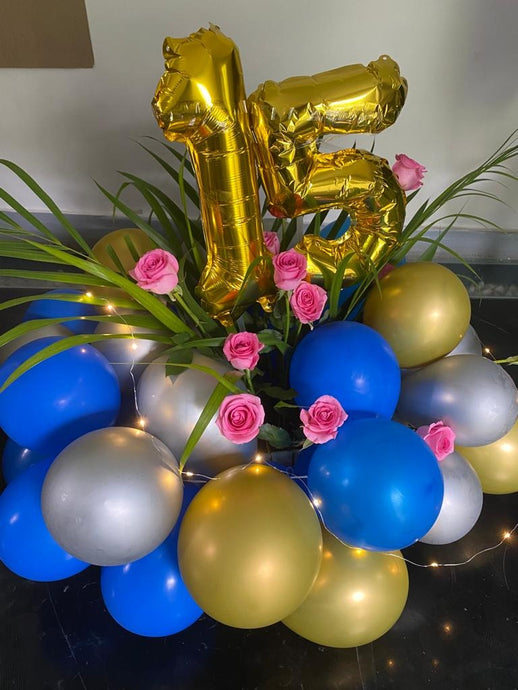 15th Birthday Balloon or Anniversary Balloons - Customise Number balloon Bouquet