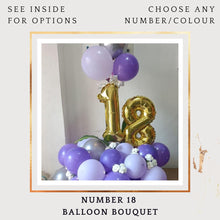 Load image into Gallery viewer, 18th Birthday Balloon or Anniversary Balloons - Customise Number balloon Bouquet I-AFBO
