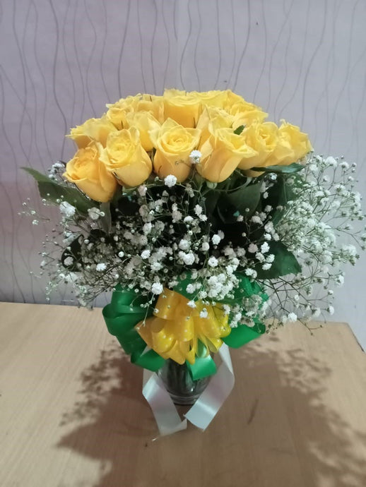 20 Yellow Roses Bouquet for Valentine's or Birthday I-FBO