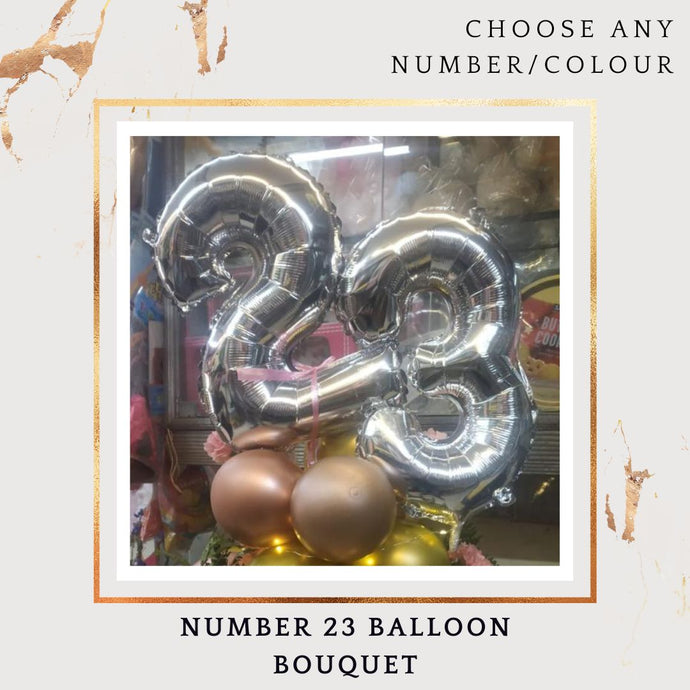 23rd Birthday Balloons - Customise Number balloon Bouquet - For Birthday or anniversary