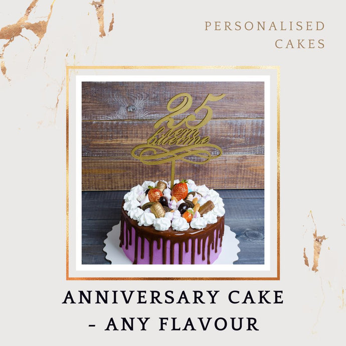 25th Anniversary Cake - Silver Jubilee - Choose Flavour - Choose Topper I-CO