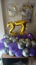 Load image into Gallery viewer, 27th Birthday Balloon or Anniversary Balloons - Customise Number balloon Bouquet I-AFBO
