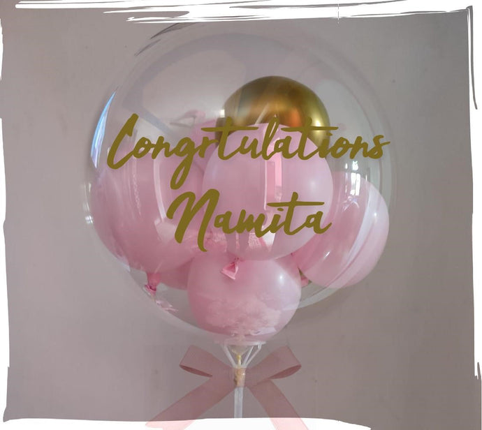 Air balloon Bouquet with text Congratulations Delivered online same day I-AFBO