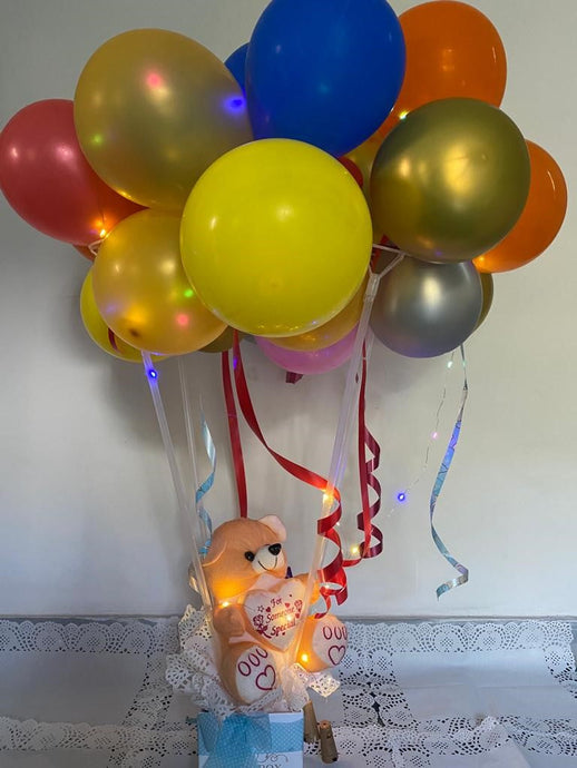 Air filled balloons for birthday party (Not Helium) pre inflated party decoration  for same day delivery 6 inches Teddy and blown up balloon bouquet I-AFBO