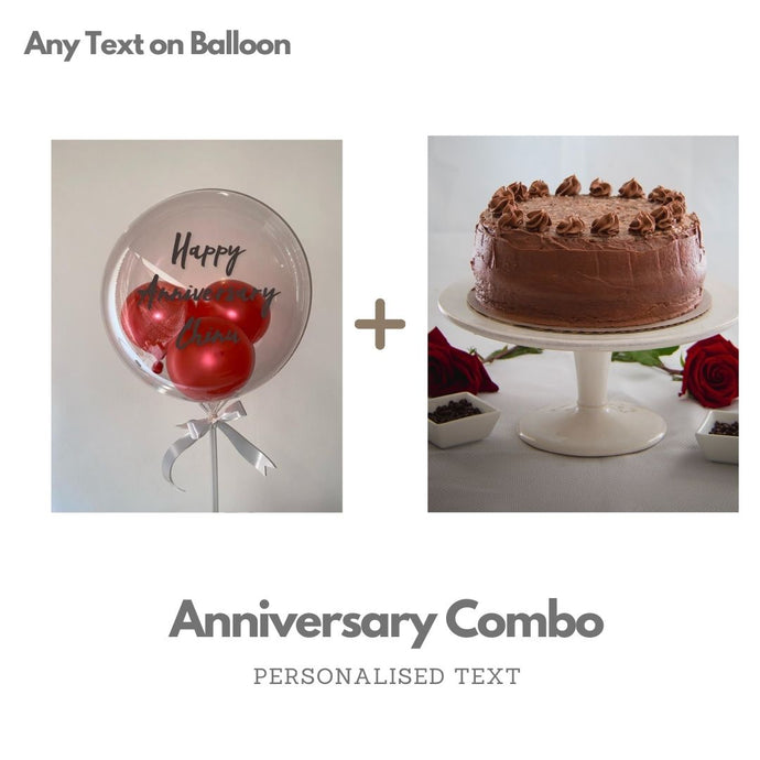 Anniversary Balloon Cake - Order Cake with Online Gifts - Personalised text C-BFCST