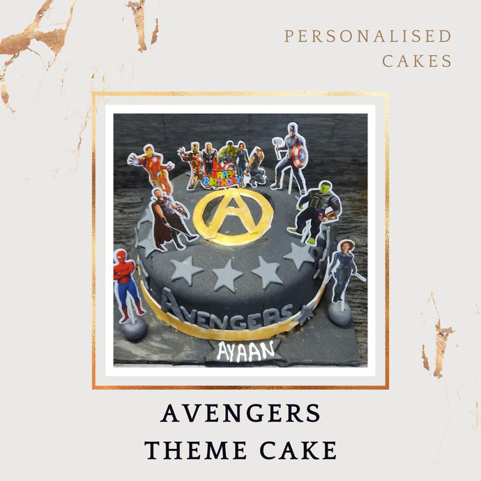 Avengers Theme Design - Customised Cake - Choose Flavour - Choose Topper