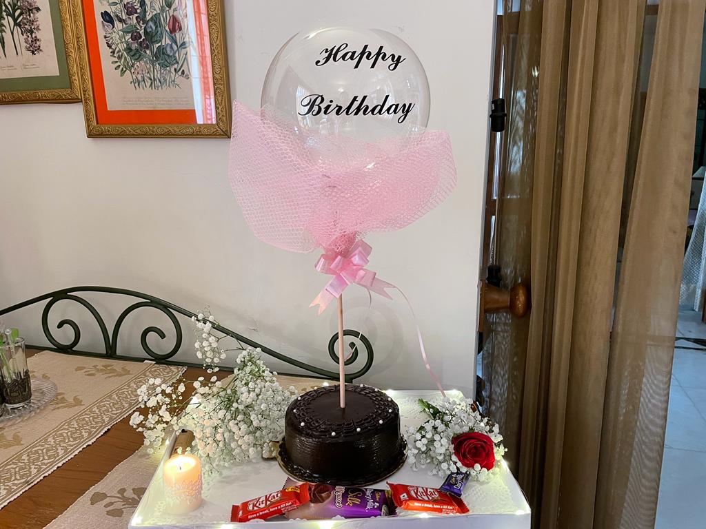 Balloon Cake - Birthday Order Cake with Online Gifts - Personalised text C-BCCST