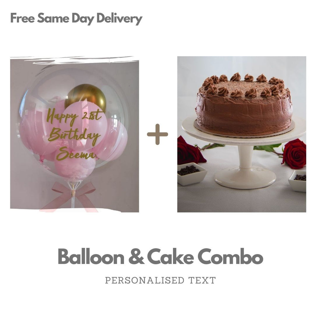 Balloon Cake - Birthday Order Cake with Online Gifts - Personalised text C-BCCST