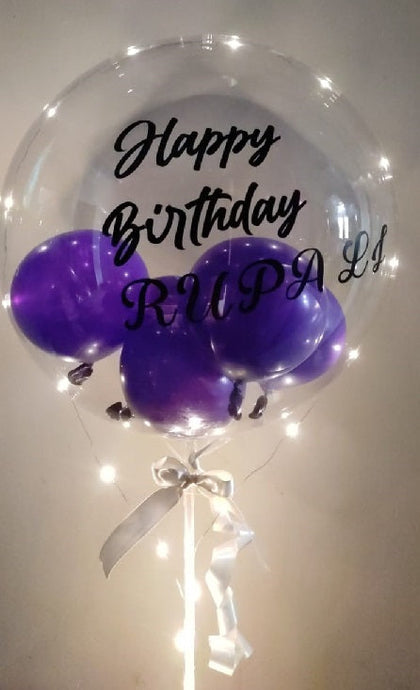 Balloon Gift Online - Birthday Balloons inside Bobo balloon - customise text and colours - Same Day Delivery across India C-BST