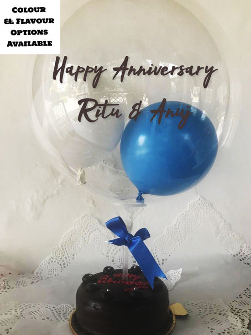 Best Seller Balloon Cake - Anniversary Order Cake with Online Gifts - Personalised text