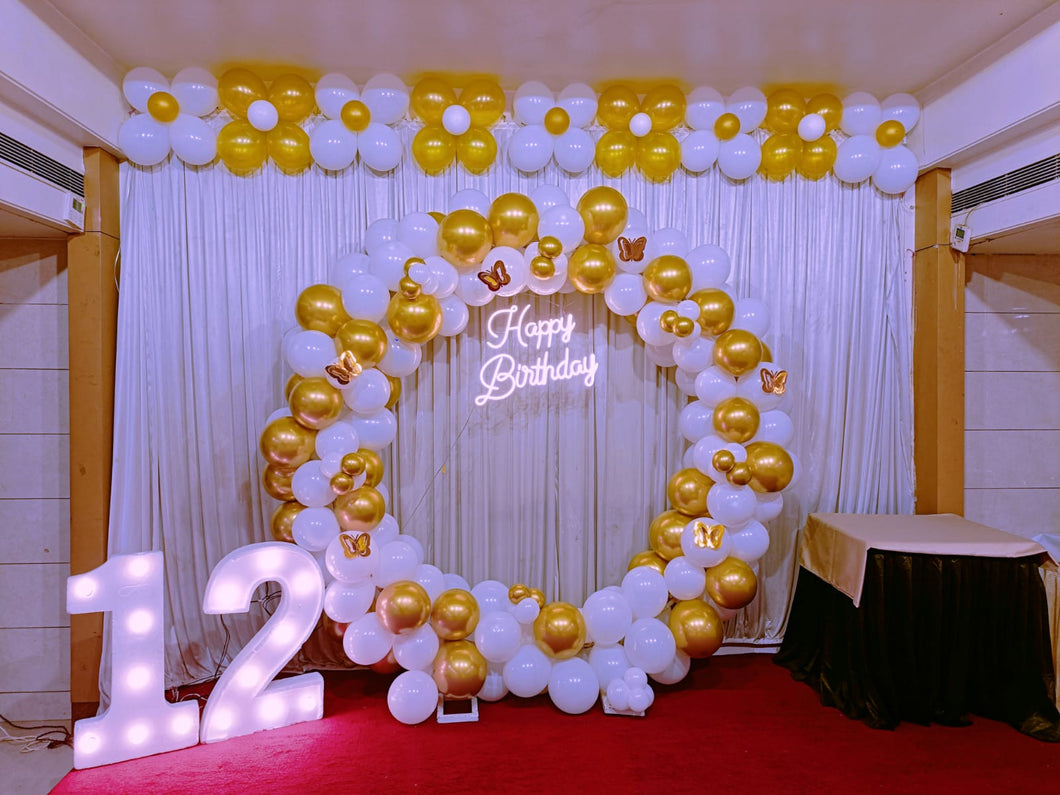 Birthday Decoration Service - Any Number - Birthday balloon decoration - 1st, 2nd, 16th, 21st, 30th, 60th Indiaflorist247