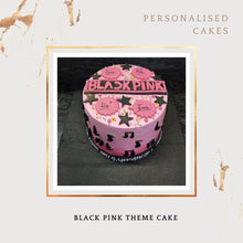 Load image into Gallery viewer, Black Pink Theme Design - Customised Cake - Choose Flavour - Choose Topper I-CO
