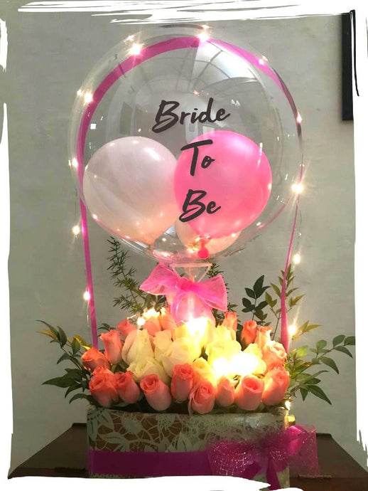 Bride to Be: Send Gifts Led lights with balloons Same day delivery for bride to be C-BFST
