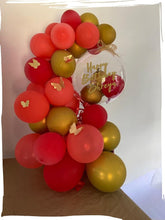 Load image into Gallery viewer, Custom bubble balloons Happy Birthday, Happy Anniversary, Congratulations party printed text on the transparent stuffed balloon I-AFBO

