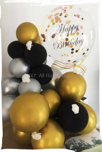 Customised balloons for birthday Balloon bunch decoration balloon text print gold white black balloons I-AFBO