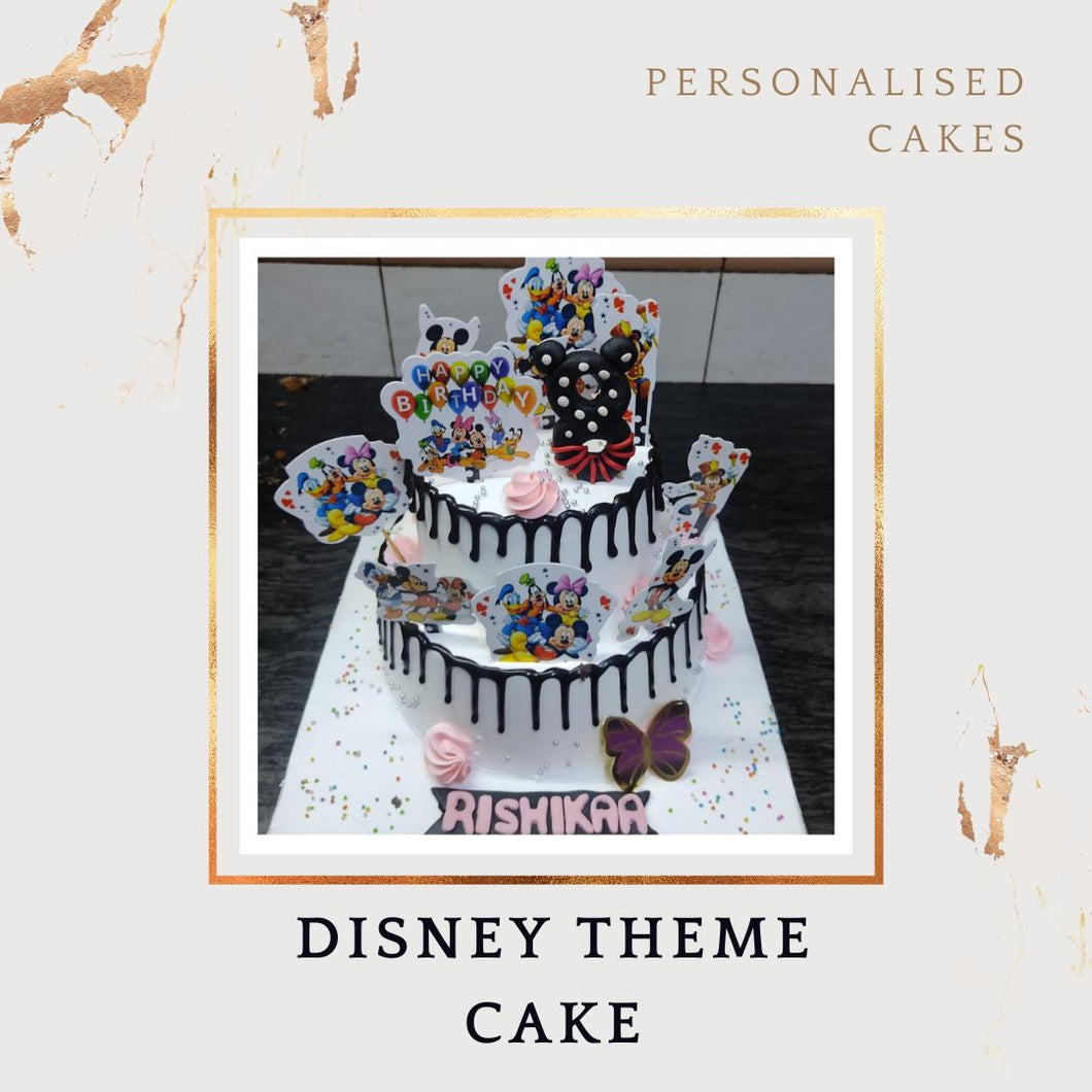 Disney Theme Design - Customised Cake - Choose Flavour - Choose Topper I-CO