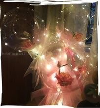 Load image into Gallery viewer, EYE CATCHER blaze balloon 5 Pink Roses in Transparent Balloon for birthday SEE VIDEO INSIDE Best gift for your valentine C-BFST
