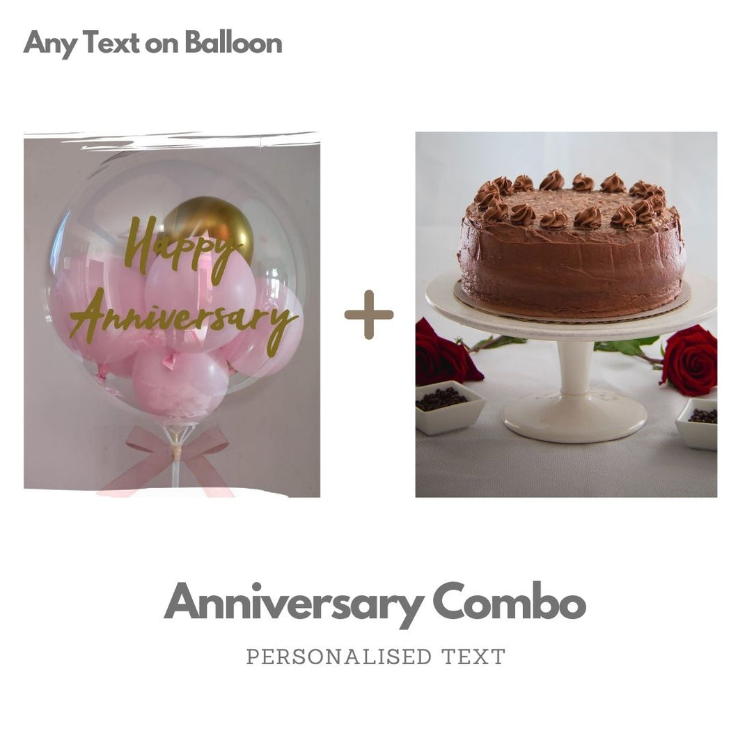 Happy Anniversary Balloon Cake - Order Cake with Online Gifts - Personalised text C-BCCST