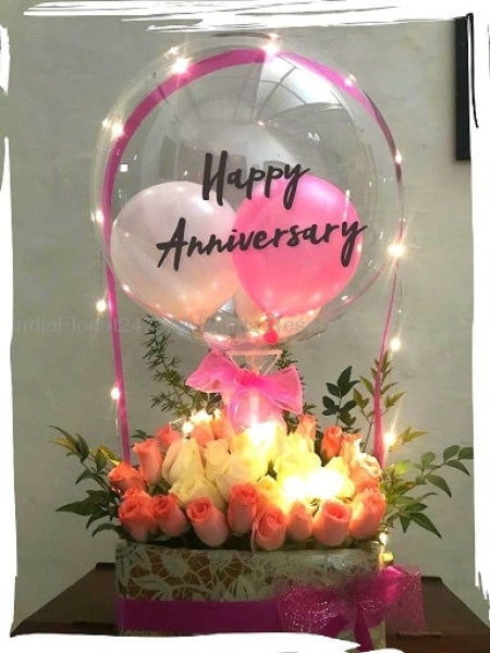 Happy Anniversary balloon bouquet - Balloon delivery same day online C-BFST