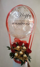 Load image into Gallery viewer, Happy Anniversary personalised messaage on balloons Send Clear Balloon C-BFCHST
