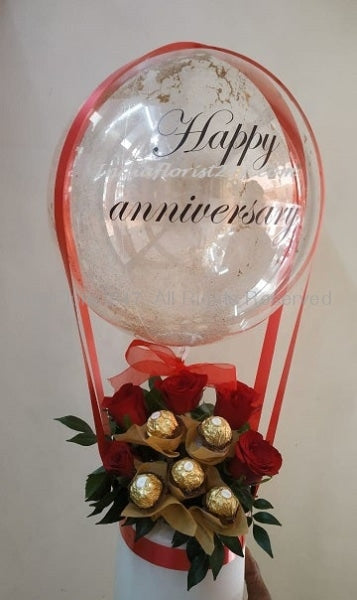Happy Anniversary personalised messaage on balloons Send Clear Balloon C-BFCHST
