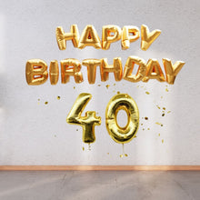 Load image into Gallery viewer, Happy Birthday or Anniversary Air Filled Foil Balloons with Number - to be stuck on a wall I-AFBO
