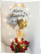 Load image into Gallery viewer, Happy birthday bubble balloon NAME ON BALLOON Birthday balloon bouquet with text or print C-BFST
