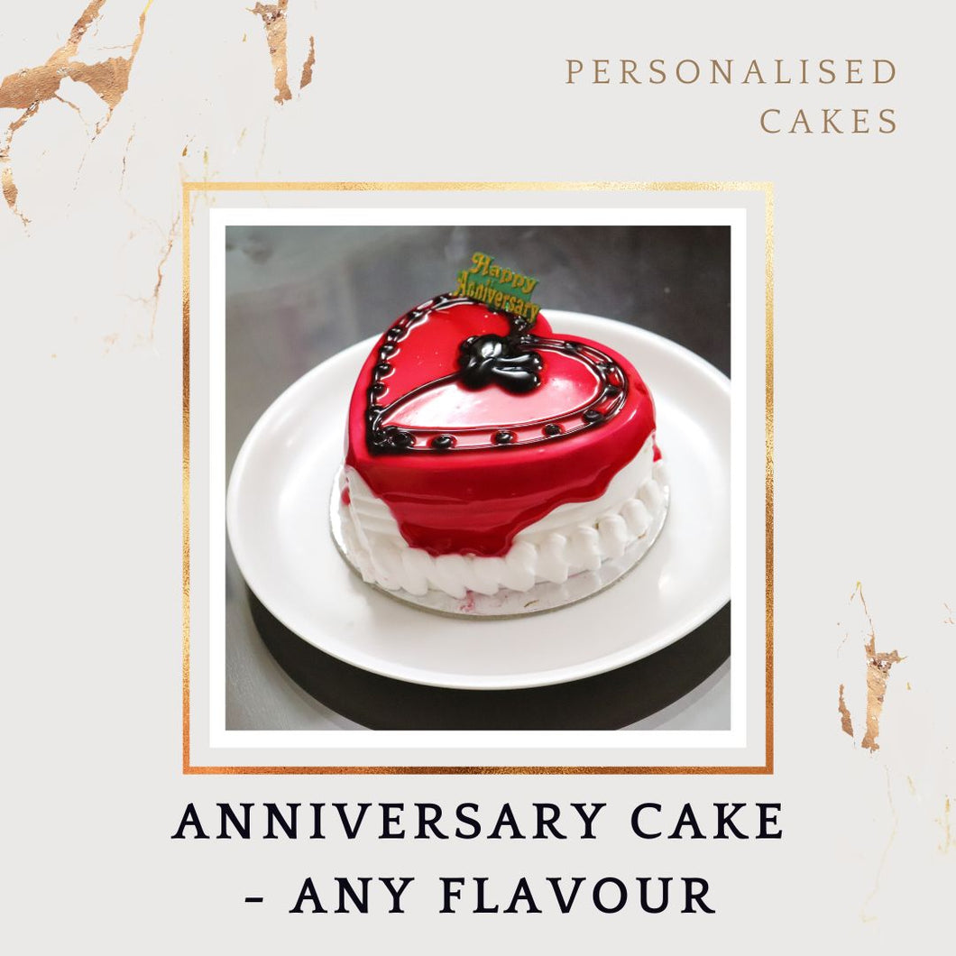 Heart Anniversary Cake - Choose Flavour - Choose Topper I-CO