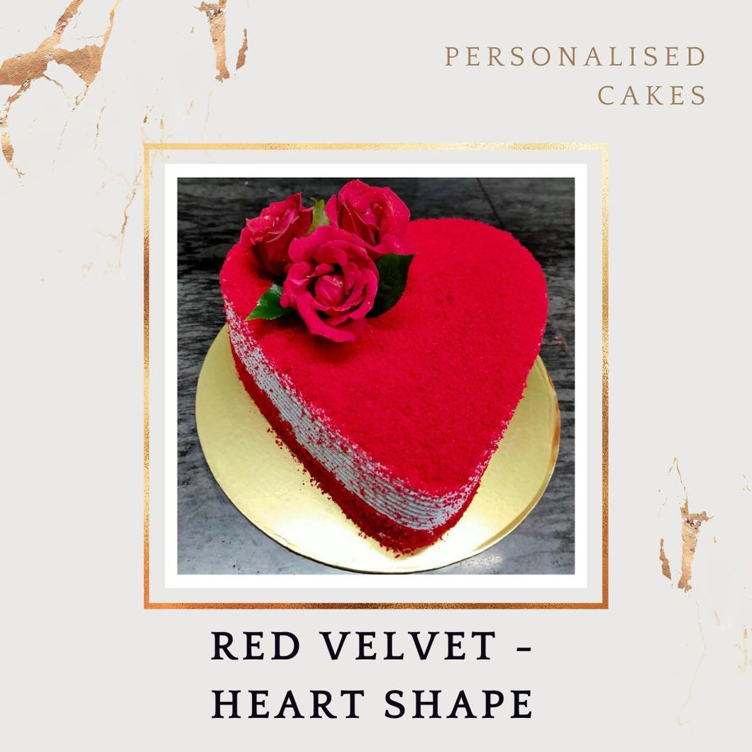 Heart Shaped Red Velvet Cake for Valentine's Or Birthday - 1 Kg I-CO