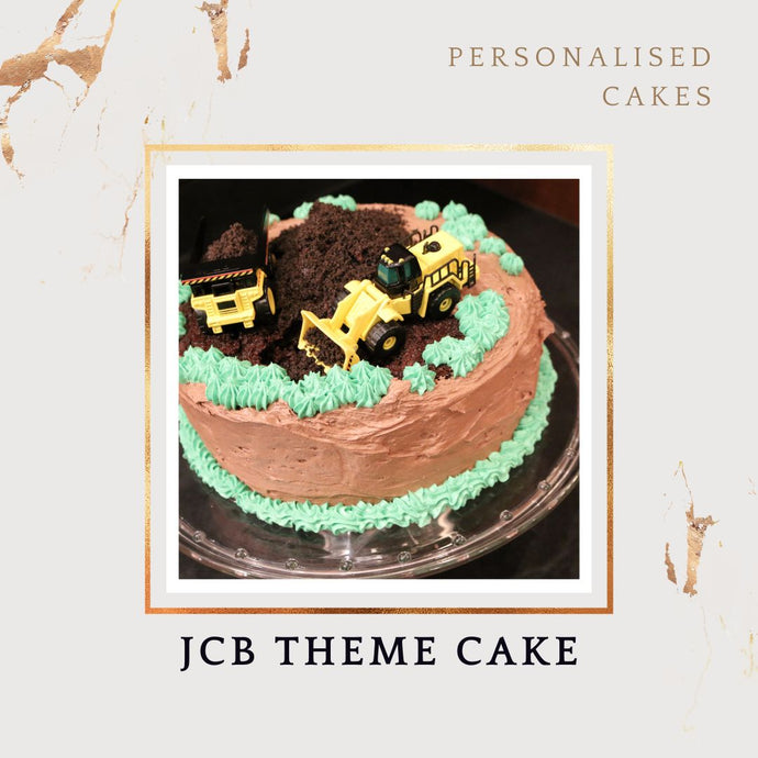 JCB Theme Design Cake - Choose Flavour - Choose Topper I-CO