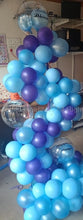 Load image into Gallery viewer, Large size Blue balloons bouquet with transparent balloons with your text for Birthday-SEE VIDEO INSIDE I-AFBO
