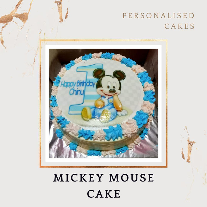 Mickey Mouse Theme Design - Customised Cake - Choose Flavour - Choose Topper I-CO
