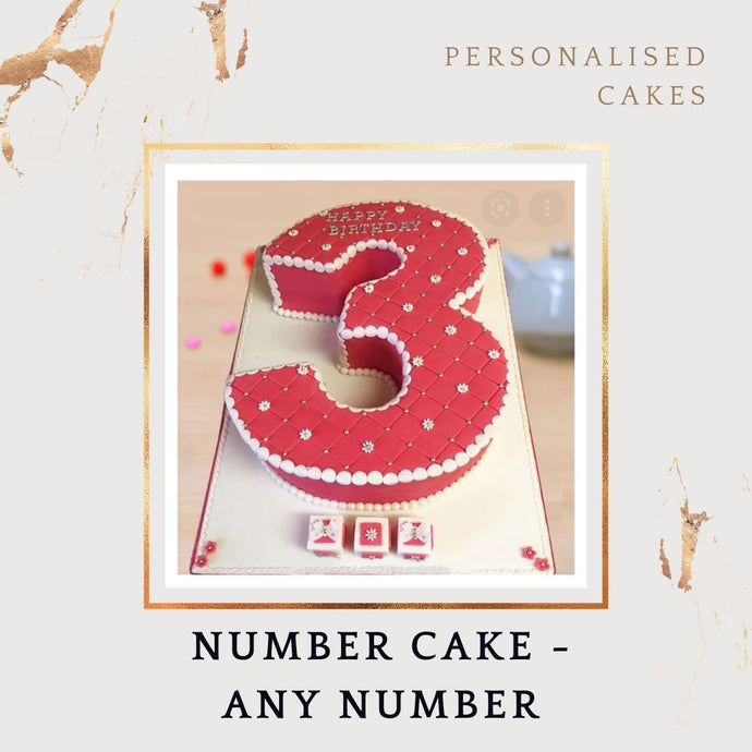 Number Customised Cake - Choose Flavour - Choose Topper - Single/Double Number I-CO