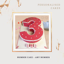 Load image into Gallery viewer, Number Customised Cake - Choose Flavour - Choose Topper - Single/Double Number I-CO
