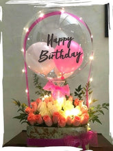 Load image into Gallery viewer, PERSONALISE WITH NAME ON BALLOON Birthday Hot air balloon bouquet C-BFST
