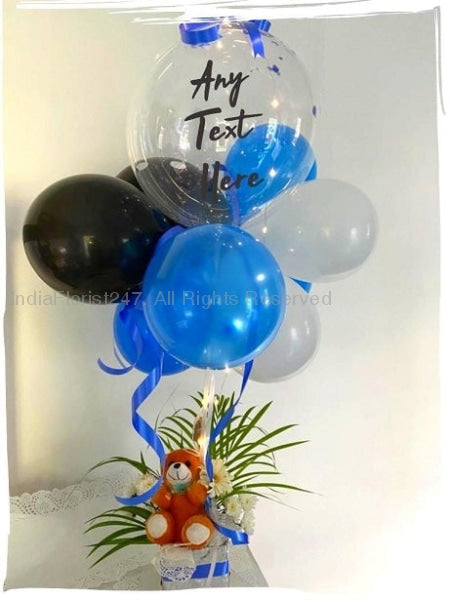 Personalised birthday balloons  Blue Baby boy balloons for birthday C-TBFST