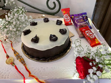 Load image into Gallery viewer, Rakhi Gift - Flowers, Chocolates &amp; Cake Combo - Choose any flavour Indiaflorist247
