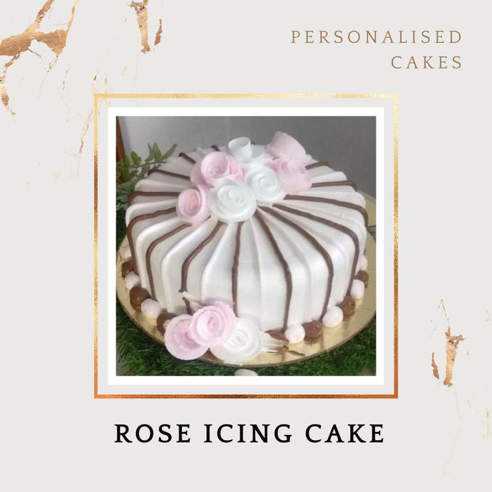 Rose Icing Birthday Cake - Free Same Day Delivery - Customisable I-CO
