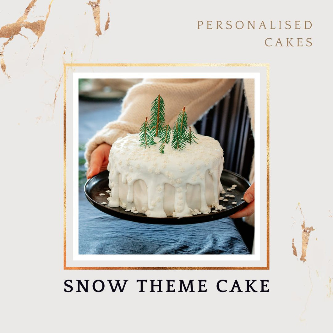 Snow Theme Designer Cake - Choose Flavour - Choose Topper I-CO