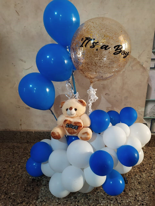 Teddy & Balloons for new born Gifts to India same day delivery C-TBB