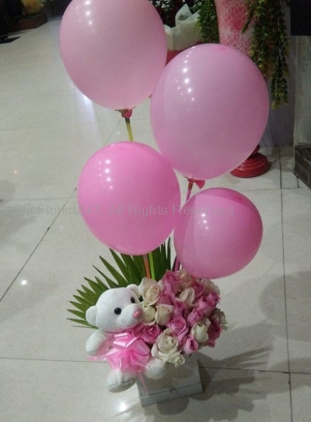 Teddy and Balloon - Special balloons for birthday balloon online delivery - balloon theme party C-TBB