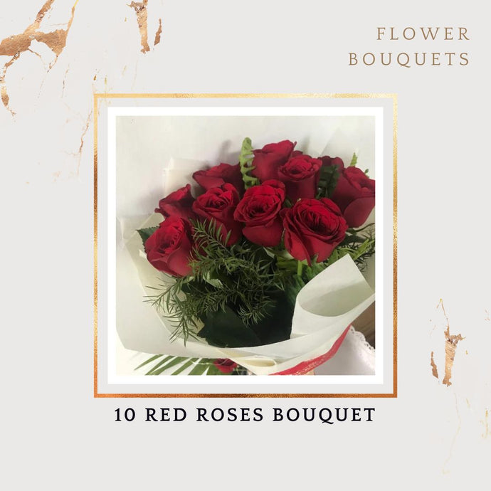 Send flower bouquet online Best gift for birthday Roses for your valentine 10 ROSES I-FBO