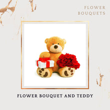 Load image into Gallery viewer, Same day fast delivery of 2 feet Teddy and Flower Bouquet C-TF
