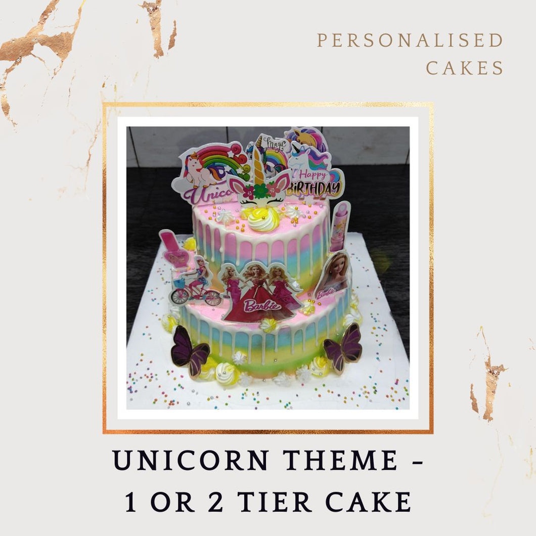 Unicorn Cake - Choose Flavour - Choose Topper - Same Day Delivery I-CO