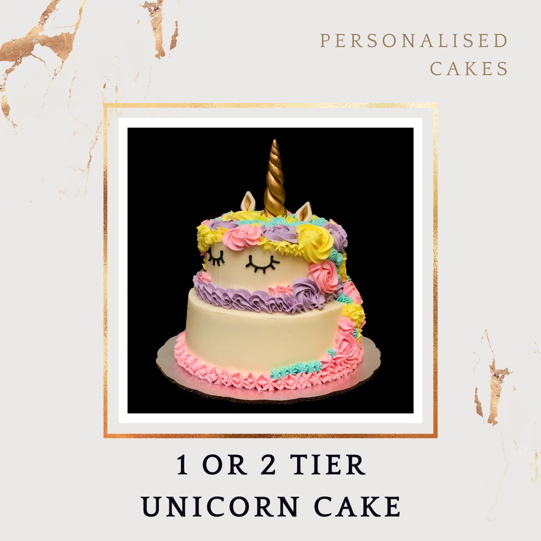 Unicorn Cake - Choose Flavour - Choose Topper I-CO